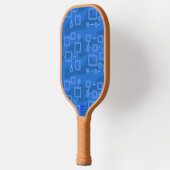 Blue Geometric Modern Sleek Pickleball Schläger (Links)