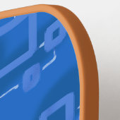 Blue Geometric Modern Sleek Pickleball Schläger (Linke Seite)
