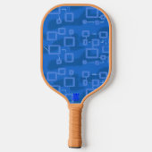 Blue Geometric Modern Sleek Pickleball Schläger (Rückseite)