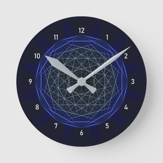 Blue Geometric Moirè Uhr (Vorderseite)