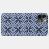 Blue Geometric Pattern Retro Style Case-Mate iPhone Hülle (Rückseite (Horizontal))