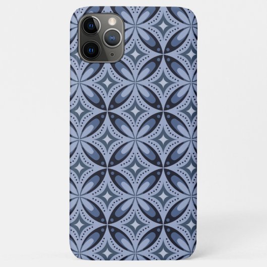 Blue Geometric Pattern Retro Style Case-Mate iPhone Hülle (Rückseite)