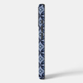Blue Geometric Pattern Retro Style Case-Mate iPhone Hülle (Rückseite / Links)