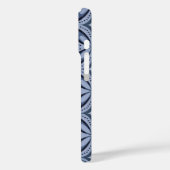 Blue Geometric Pattern Retro Style Case-Mate iPhone Hülle (Rückseite / Links)