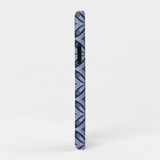 Blue Geometric Pattern Retro Style Case-Mate iPhone Hülle (Hinten/Rechts)