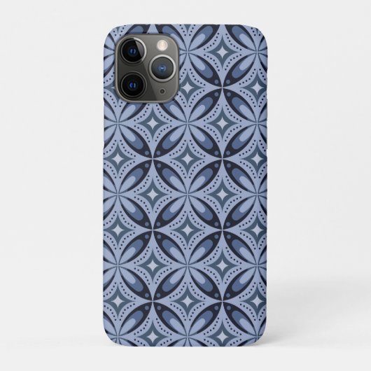 Blue Geometric Pattern Retro Style Case-Mate iPhone Hülle (Rückseite)