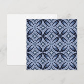 Blue Geometric Pattern Retro Style Dankeskarte (Vorne/Hinten)