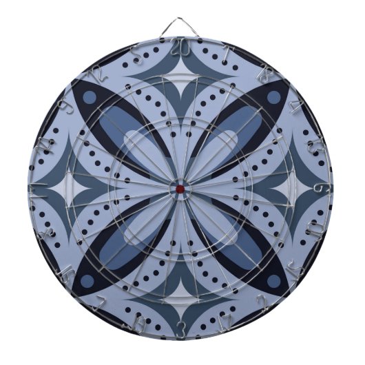 Blue Geometric Pattern Retro Style Dartscheibe (vorne)