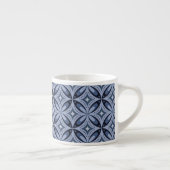 Blue Geometric Pattern Retro Style Espressotasse (Rechts)