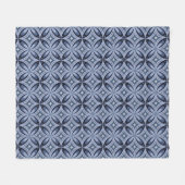 Blue Geometric Pattern Retro Style Fleecedecke (Vorderseite (Horizontal))
