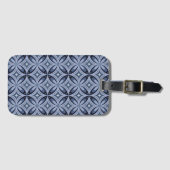 Blue Geometric Pattern Retro Style Gepäckanhänger (Vorderseite (Horizontal))