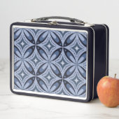Blue Geometric Pattern Retro Style Metall Brotdose (Beispiel)