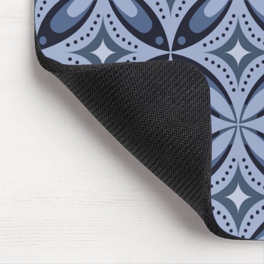 Blue Geometric Pattern Retro Style Mousepad (Ecke)