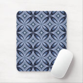 Blue Geometric Pattern Retro Style Mousepad (Mit Mouse)