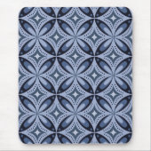 Blue Geometric Pattern Retro Style Mousepad (Vorne)