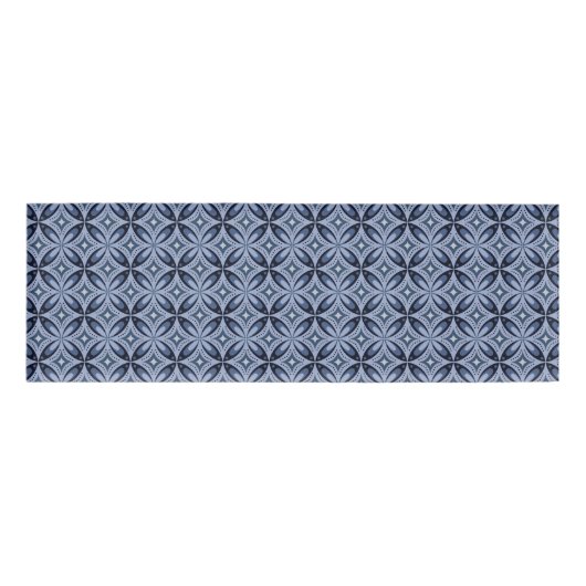 Blue Geometric Pattern Retro Style Namenschild (Vorderseite)