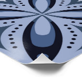 Blue Geometric Pattern Retro Style Poster (Ecke)