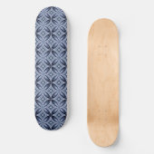Blue Geometric Pattern Retro Style Skateboard (Vorderseite)