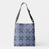 Blue Geometric Pattern Retro Style Tragetaschen Mit Langen Trägern (Rückseite)
