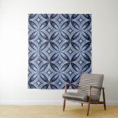 Blue Geometric Pattern Retro Style Wandteppich (Beispiel)