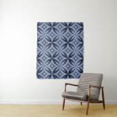 Blue Geometric Pattern Retro Style Wandteppich (Beispiel)