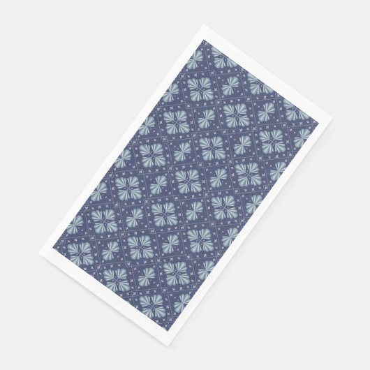 Blue Geometric shapes Pattern  Serviette (Ecke)