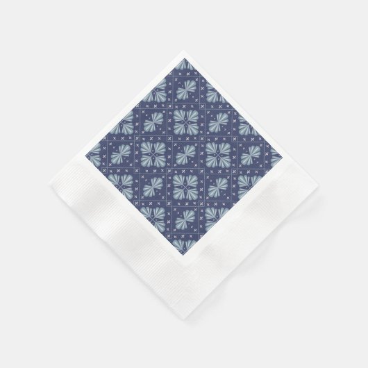 Blue Geometric shapes Pattern  Serviette (Ecke)