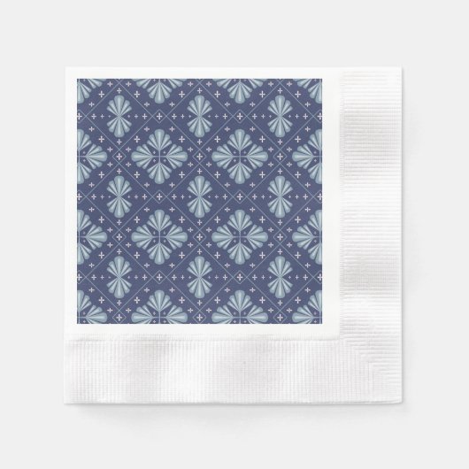 Blue Geometric shapes Pattern  Serviette (Vorderseite)