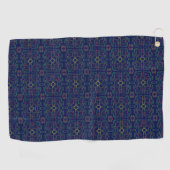 Blue Geometric Shuffle Golf Handtuch (Horizontal)