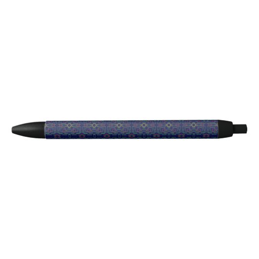 Blue Geometric Shuffle Pen Kugelschreiber (Vorderseite)