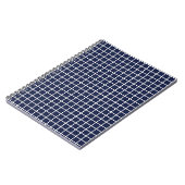 Blue Geometric Squares Spiral-Foto-Notebook Notizblock (Linke Seite)