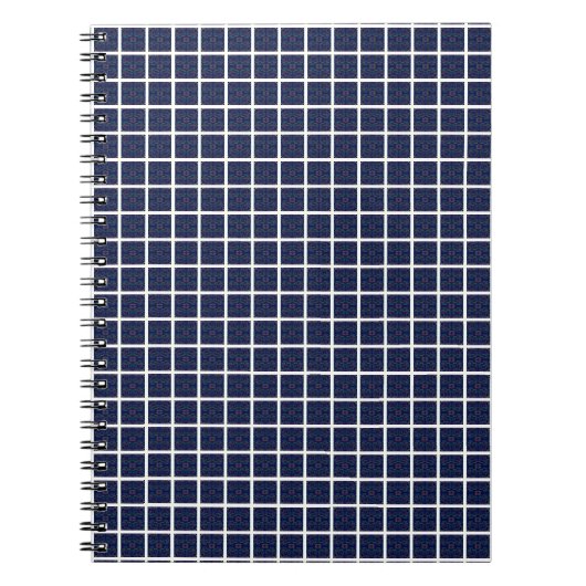 Blue Geometric Squares Spiral-Foto-Notebook Notizblock (Vorderseite)