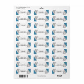 Blue Geometric Strip Address Labels (Vorne)