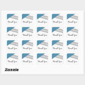Blue Geometric Strip Danke Stickers (Blatt)