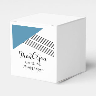 Blue Geometric Stripe Gevor Boxen Geschenkschachtel