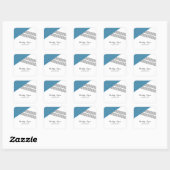 Blue Geometric Stripe Wedding Stickers (Blatt)
