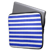 Blue Geometric Stripes Electronics Bag Laptopschutzhülle (Vorderseite Links)