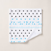Blue Geometrie Badhandtuch Set (Waschlappen)