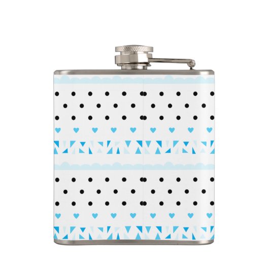 Blue Geometrie Flachmann (Rückseite)