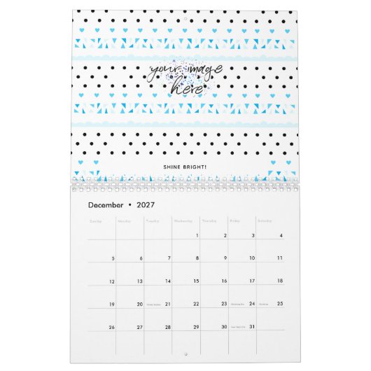 Blue Geometrie Kalender (Dez 2027)