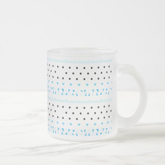 Blue Geometrie Mattglastasse (Rechts)