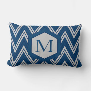 Blue Geometry Collection Lendenkissen