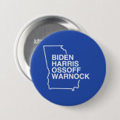 Blue Georgia: Biden Harris Ossoff Warnock Button (Vorne & Hinten)