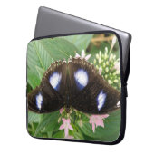 Blue Gepunktet Butterfly Laptop Sleeve (Vorderseite Links)