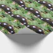 Blue Gepunktet Butterfly Wrapping Paper Geschenkpapier (Ecke)