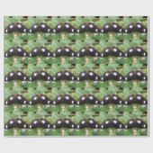 Blue Gepunktet Butterfly Wrapping Paper Geschenkpapier (Flach)