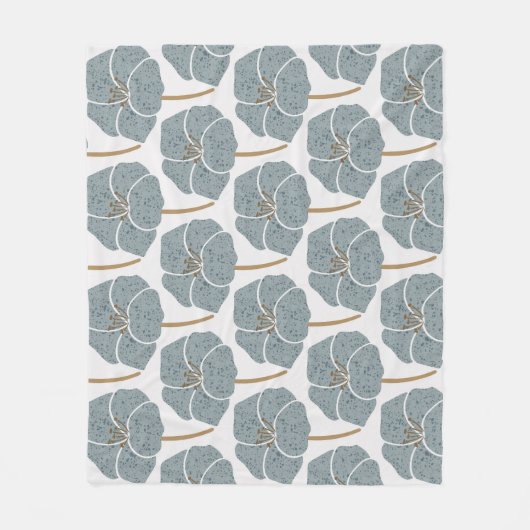 Blue Geranium Blume Romantisches Muster. Fleecedecke (Vorderseite)