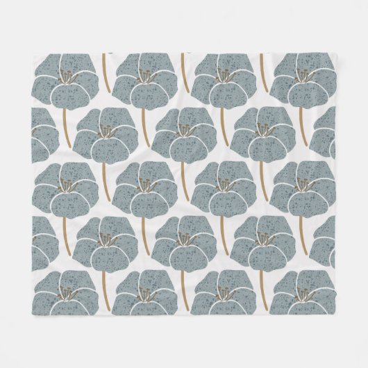 Blue Geranium Blume Romantisches Muster. Fleecedecke (Vorderseite (Horizontal))