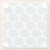 Blue Geranium Blume Romantisches Muster. Glasuntersetzer (Rückseite)