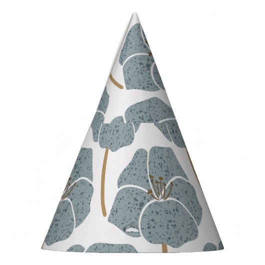 Blue Geranium Blume Romantisches Muster. Partyhütchen (Links)